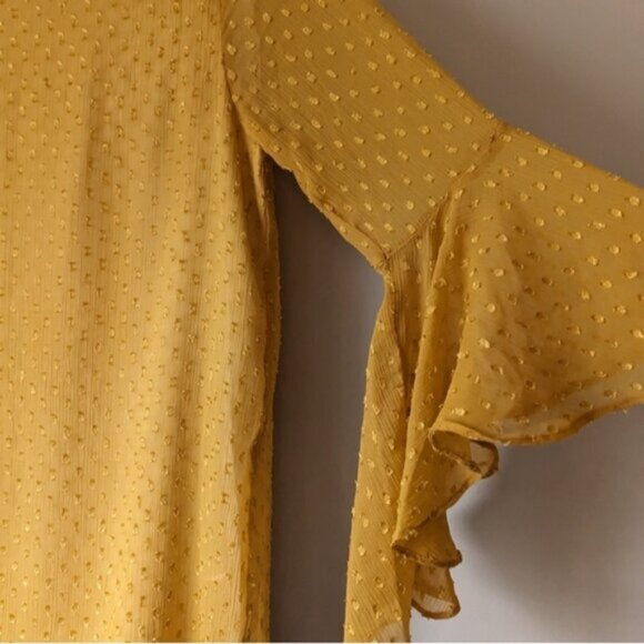 Van Heusen mustard yellow bell sleeve mini dress - Picture 6 of 6